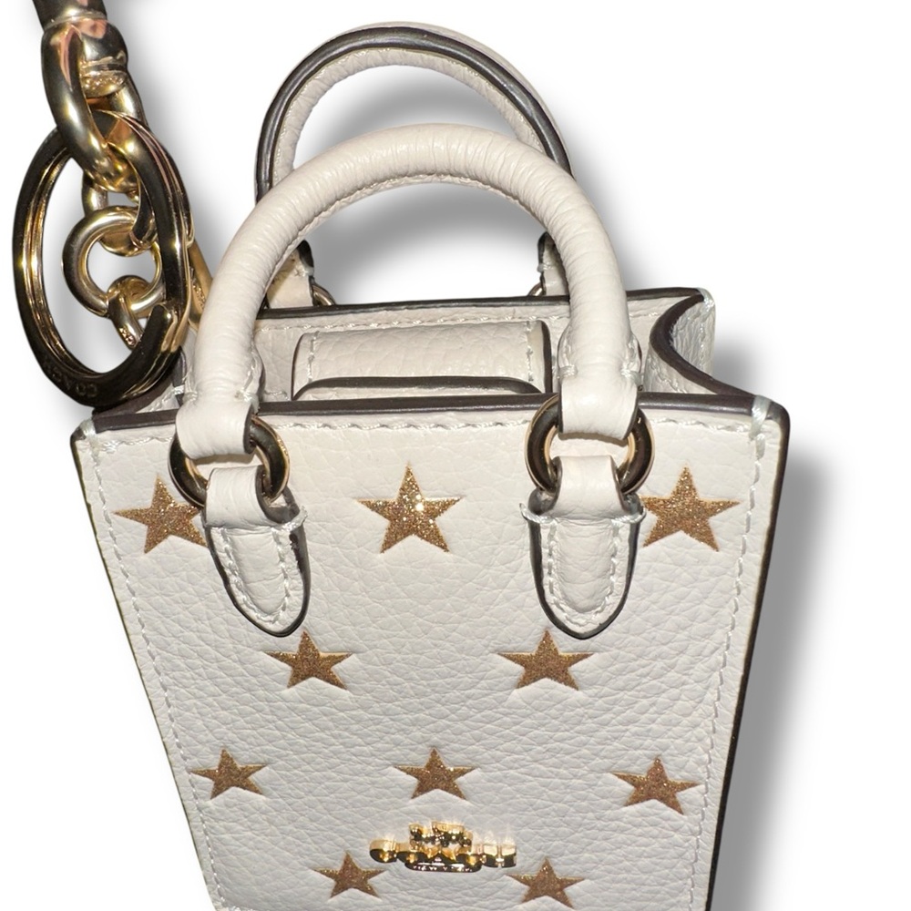 Coach North/South Mini Tote Bag Charm With Star Print (Style CX074)